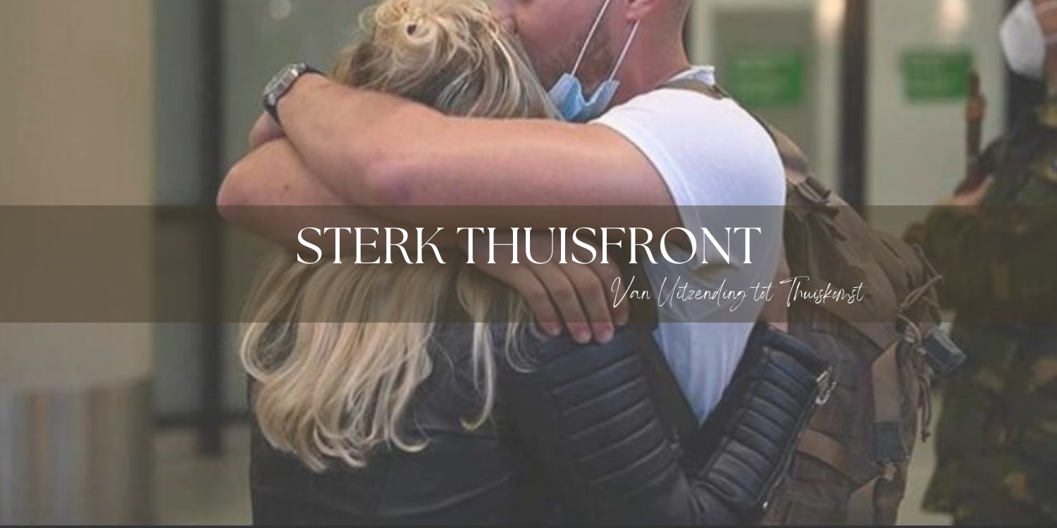 Knuffel geven na thuiskomst militair van uitzending